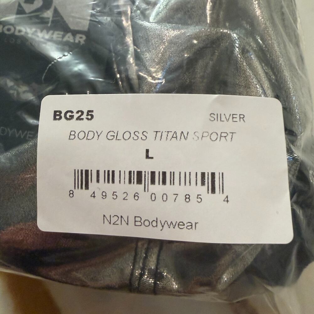 NEW N2N Bodywear Mens Body Gloss Titan Sport O-Ring Swim Brief Silver Size Large - Picture 13 of 14